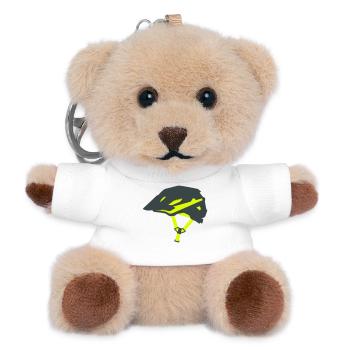 Enduro Bicycle Helmet Graphic - Teddy Keyring - white - Front