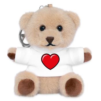 Herz / Herzchen (Liebe / Symbol / Red Black) - Teddy Schlüsselanhänger - Weiß - Vorne