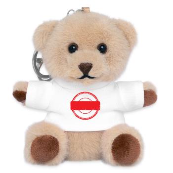 Blank Grunge-Gummistempel-Abzeichen-Vorlagenvektor - Teddy Schlüsselanhänger - Weiß - Vorne