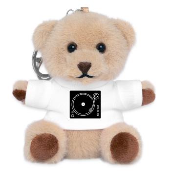 DJ-Plattenspieler - Teddy Schlüsselanhänger - Weiß - Vorne