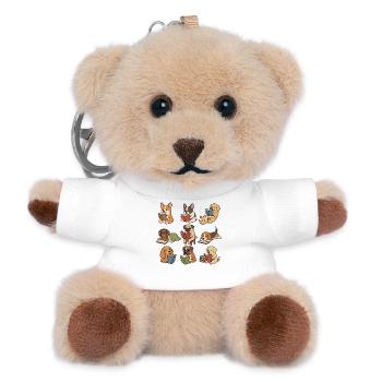 Süße Hunde, die Bücher lesen, Bücherliebhaber-T-Shirt - Teddy Schlüsselanhänger - Weiß - Vorne