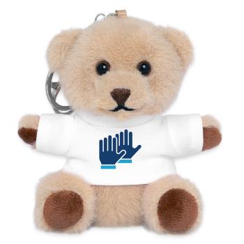 Safety Gloves Protection Line Icon - Teddy Keyring - white - Front