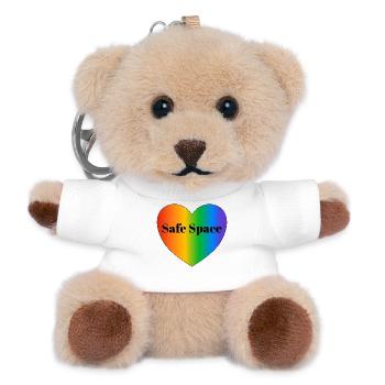 Safe space LGBT pride flag - Teddy Keyring - white - Front