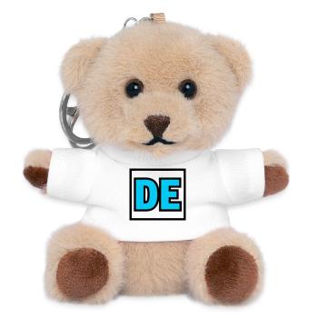 Lettres initiales DE Logo - Porte-clés ourson - blanc - Devant