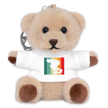 Skateboard Skater Retro Vintage Skaten Geschenk - Teddy Schlüsselanhänger - Weiß - Vorne