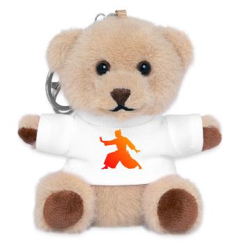 Selbstverteidigung Geschenkidee für Aikido-Prüfung - Teddy Schlüsselanhänger - Weiß - Vorne