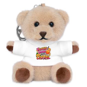Tausche Mann gegen Cocktail - Teddy Schlüsselanhänger - Weiß - Vorne