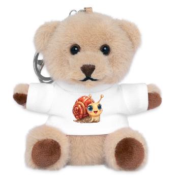 Kuschelschnelle Schnecke - Teddy Schlüsselanhänger - Weiß - Vorne
