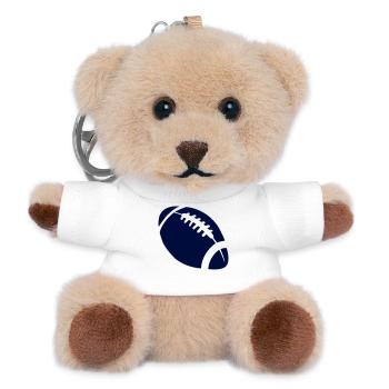 Dunkles Football Stitch-Design - Teddy Schlüsselanhänger - Weiß - Vorne