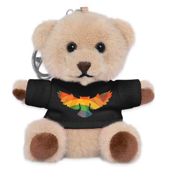 Farbige Eule - Teddy Schlüsselanhänger - Schwarz - Vorne