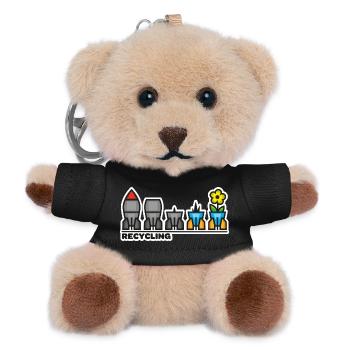war, peace, flower - Teddy Keyring - black - Front