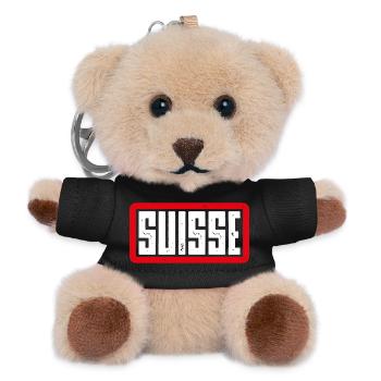 Suisse - Schweiz - Swiss - Svizzera - Switzerland - Teddy Schlüsselanhänger - Schwarz - Vorne