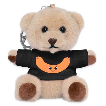 Kawaii Hotdog Sausage - Teddy Keyring - black - Front