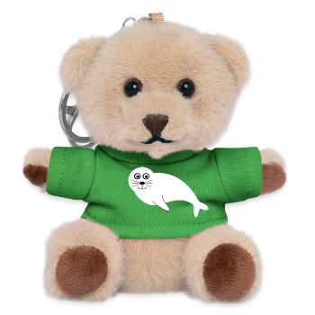 Seal Seal Animals Funny Gifts Christmas - Teddy Keyring - green - Front