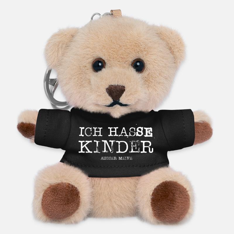Ich hasse Kinder ausser meine Geschenk - Teddy Schlüsselanhänger - Schwarz