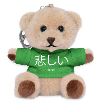 Traurige Manga-Ästhetik - Teddy Schlüsselanhänger - Grün - Vorne