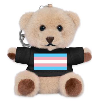 Transgender Pride Flag - Teddy Schlüsselanhänger - Schwarz - Vorne