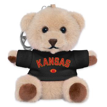 Arche du football du Kansas - Porte-clés ourson - noir - Devant