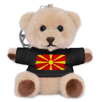 Macedonian sun on red - Teddy Keyring - black - Front