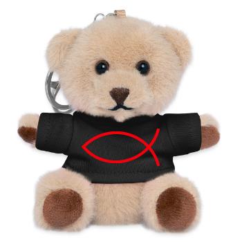 Jesus fish Ichthys fish fish - Teddy Keyring - black - Front