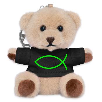 Jesus fish green Ichthys fish fish fish - Teddy Keyring - black - Front