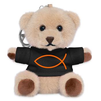 Jesus fish Ichthys fish fish - Teddy Keyring - black - Front