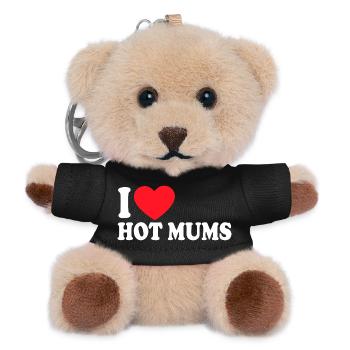 I Heart Hot Mums - Teddy Keyring - black - Front