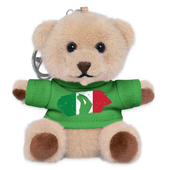 Silhouette main avec fond de drapeau italien - Porte-clés ourson - vert - Devant