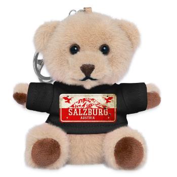 Salzburg Austria vintage sign - Teddy Keyring - black - Front