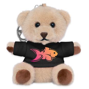 fish fish water sea colors symbol icon logo - Teddy Keyring - black - Front