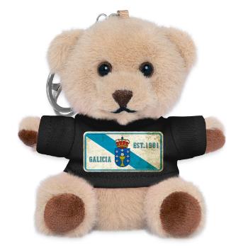 Galicien Vintage Schild - Teddy Schlüsselanhänger - Schwarz - Vorne