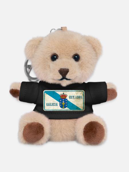Galicien Vintage Schild - Teddy Schlüsselanhänger - Schwarz