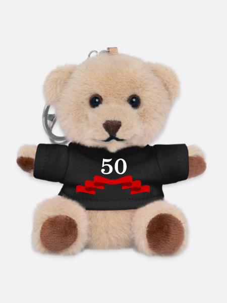 50. Geburtstag fünfzig Jahre selbst gestalten - Teddy Schlüsselanhänger - Schwarz