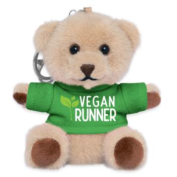 Veganer Läufer - Teddy Schlüsselanhänger - Grün - Vorne