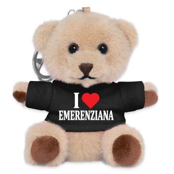 T-Shirt Ich liebe Emerenziana T-Shirt Geschenkidee - Teddy Schlüsselanhänger - Schwarz - Vorne