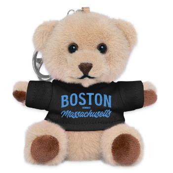 Boston Massachusetts Vintage Script - Teddy Schlüsselanhänger - Schwarz - Vorne