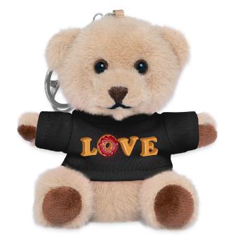 Donut lettering Love in 3D for donut fans - Teddy Keyring - black - Front