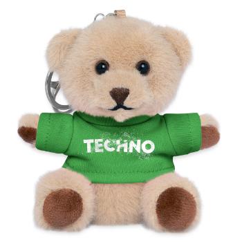Techno Art Design Musik zu Raver, EDM Festival - Teddy Schlüsselanhänger - Grün - Vorne