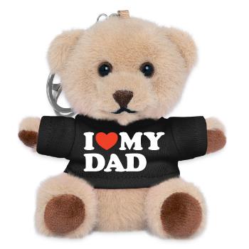 I love my Dad Heart Shirt - Teddy Keyring - black - Front