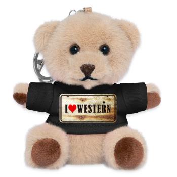 I love western vintage sign - Teddy Keyring - black - Front