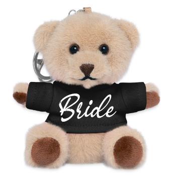 Braut Passende Verlobung Braut Dusche Hochzeit - Teddy Schlüsselanhänger - Schwarz - Vorne