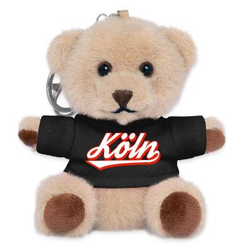 Design de lettrage en cologne avec contour rouge - Porte-clés ourson - noir - Devant