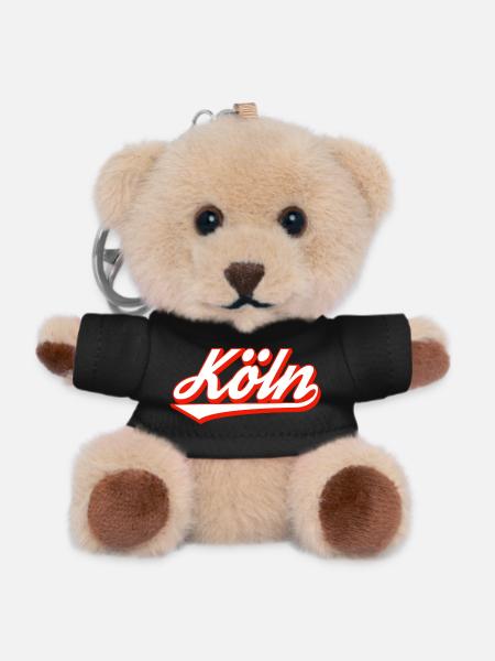 Köln Schriftzug Design mit roter Kontur - Teddy Schlüsselanhänger - Schwarz