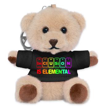 Inklusion ist elementar # - Teddy Schlüsselanhänger - Schwarz - Vorne