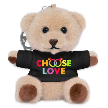 LGBT, Regenbogen, schwul - Teddy Schlüsselanhänger - Schwarz - Vorne