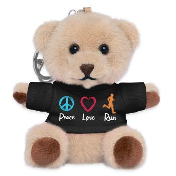 Peace Love Running - Teddy Keyring - black - Front
