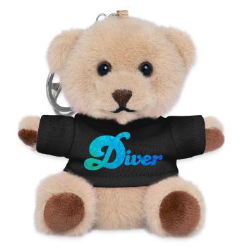 Diver Divers Ocean Sea Underwater World Sea Cool - Teddy Keyring - black - Front