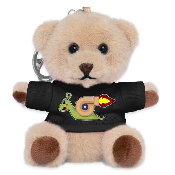 Schnecke Jogger Joggen Sport - Teddy Schlüsselanhänger - Schwarz - Vorne