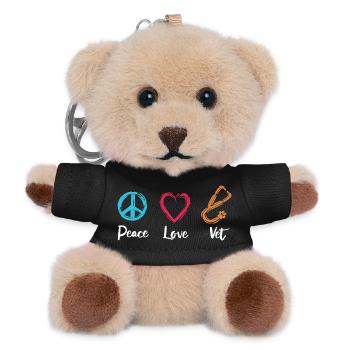 Peace Dear Veterinarian - Teddy Keyring - black - Front