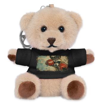 Vintage-Box-Waschbär - Teddy Schlüsselanhänger - Schwarz - Vorne